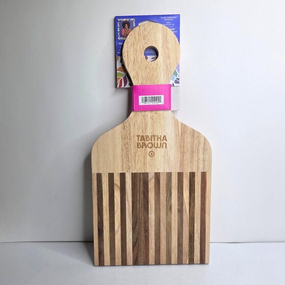 Tabitha Brown Cutting Board Target Afro Pick Shaped Wood With Handle - NEW - Picture 4 of 6